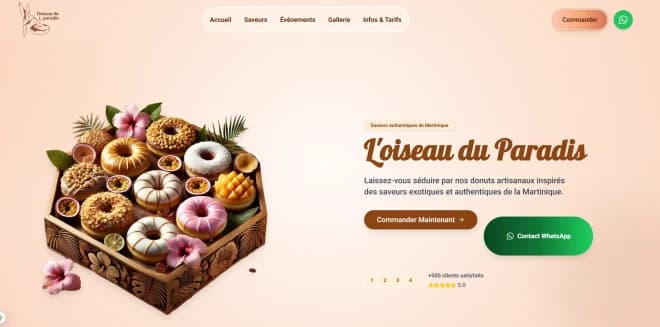 Capture d'écran du projet L'Oiseau du Paradis
